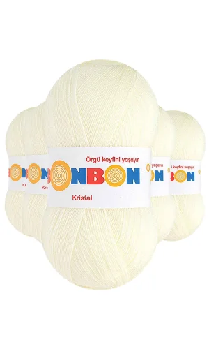 5 Adet Kristal El Örgü Lif İpi Açık Krem 98223