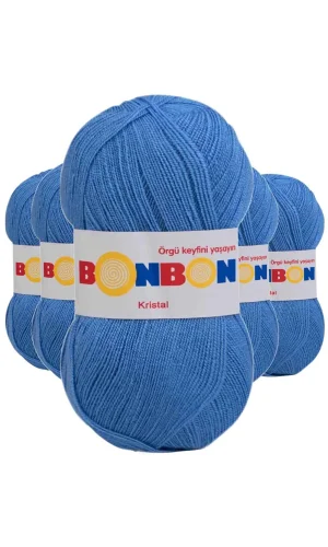 5 Adet Kristal El Örgü Lif İpi Açık Mavi 98236