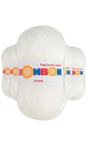 5 Adet Kristal El Örgü Lif İpi Beyaz 98200