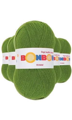 5 Adet Kristal El Örgü Lif İpi Çam Yeşili 98235