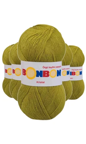 5 Adet Kristal El Örgü Lif İpi Çimen Yeşili 98229