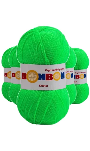 5 Adet Kristal El Örgü Lif İpi Fıstık Yeşili 98395