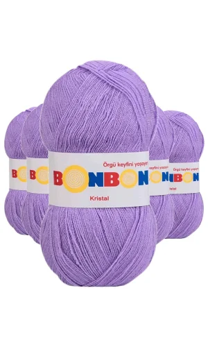 5 Adet Kristal El Örgü Lif İpi Lila 98205