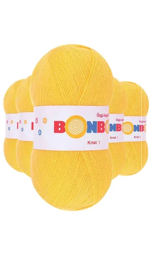 5 Adet Kristal El Örgü Lif İpi Sarı 98217