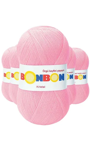 5 Adet Kristal El Örgü Lif İpi Şeker Pembe 98588