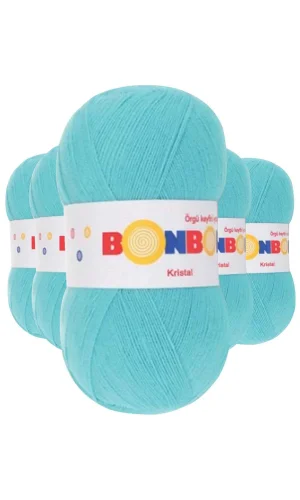 5 Adet Kristal El Örgü Lif İpi Turkuaz 98238