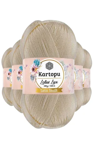 5 Adet Lotus Lux Bikini Büstiyer Bluz Simli Örgü İpi K025 Krem