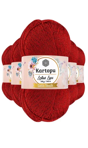 5 Adet Lotus Lux Bikini Büstiyer Bluz Simli Örgü İpi K165 Kırmızı