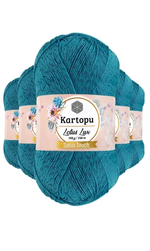 5 Adet Lotus Lux Bikini Büstiyer Bluz Simli Örgü İpi K512 Turquaz