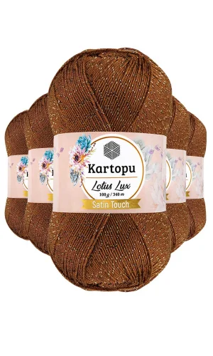 5 Adet Lotus Lux Bikini Büstiyer Bluz Simli Örgü İpi K840 Koyu Hardal