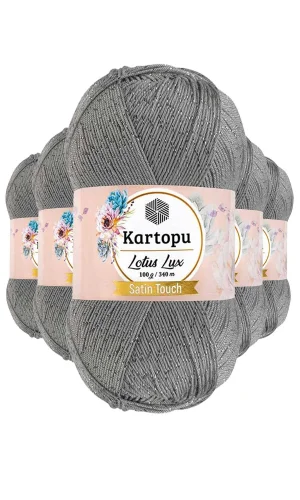 5 Adet Lotus Lux Bikini Büstiyer Bluz Simli Örgü İpi K941 Açık Gri