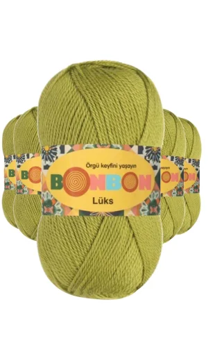 5 Adet Lüks Patik İpi Yünü Açık Yeşil 98229