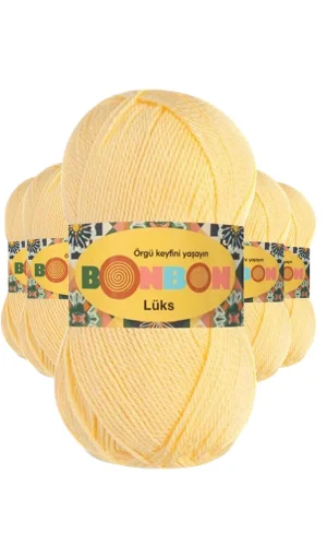 5 Adet Lüks Patik İpi Yünü Bebe Sarı 98292