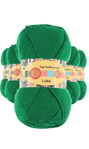 5 Adet Lüks Patik İpi Yünü Canlı Yeşil 98596