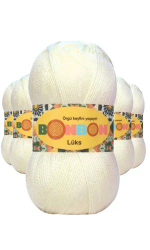 5 Adet Lüks Patik İpi Yünü Ekru 98300