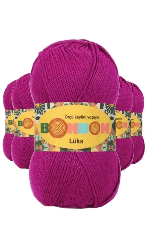 5 Adet Lüks Patik İpi Yünü Fuşya 98403