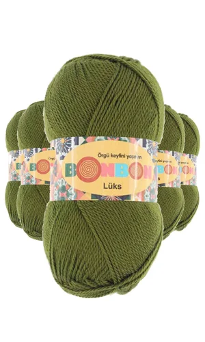 5 Adet Lüks Patik İpi Yünü Haki 98686