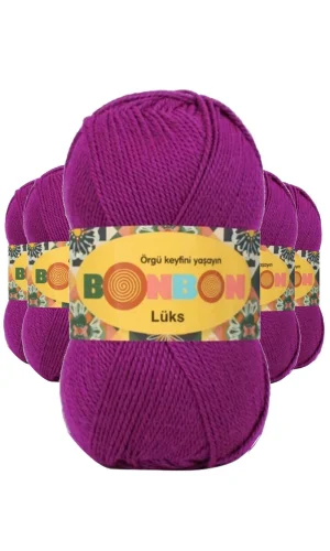 5 Adet Lüks Patik İpi Yünü Koyu Fuşya 98677