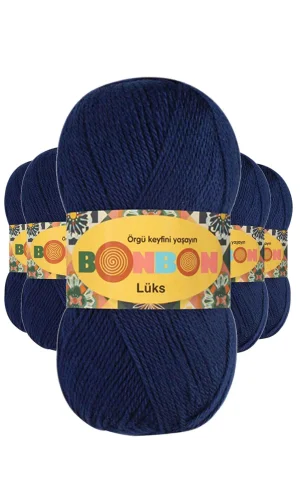 5 Adet Lüks Patik İpi Yünü Lacivert 98244