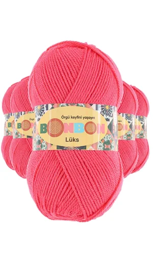 5 Adet Lüks Patik İpi Yünü Mercan 98299