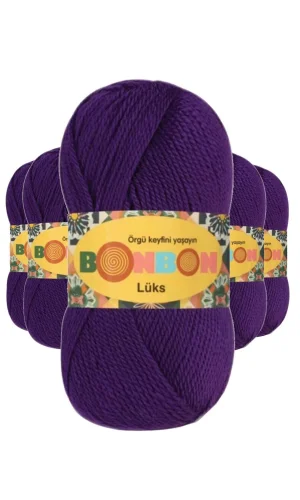 5 Adet Lüks Patik İpi Yünü Mor 98290