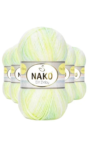 5 Adet Mini Batik Bebe El Örgü İpi Sarı Yeşil 32424