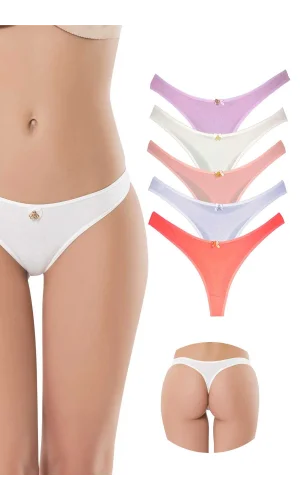 5 Adet Pamuklu Kadın Klasik Tanga Soft Renkler