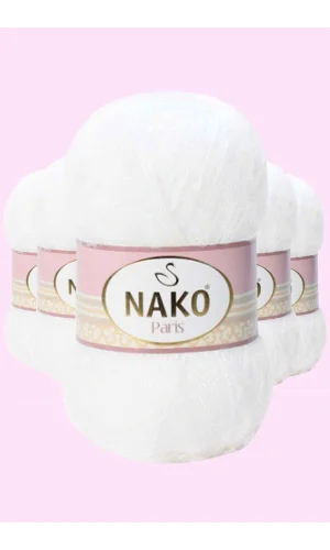 5 Adet Paris El Örgü ipi Yünü Beyaz 208