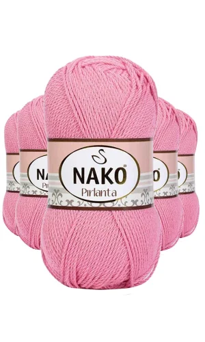 5 Adet Pırlanta Amigurumi El Örgü İpi Yünü Pembe 6740