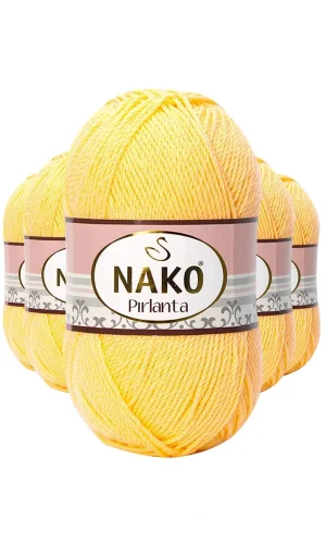 5 Adet Pırlanta Amigurumi El Örgü İpi Yünü Saman Sarı 215