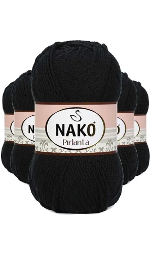 5 Adet Pırlanta Amigurumi El Örgü İpi Yünü Siyah 217