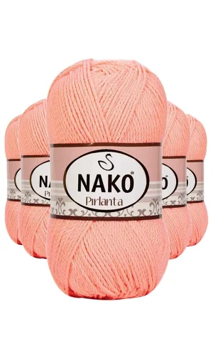 5 Adet Pırlanta Amigurumi El Örgü İpi Yünü Somon 3148