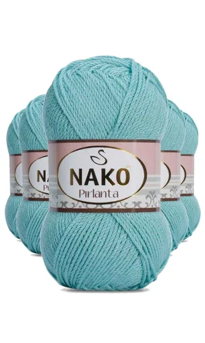 5 Adet Pırlanta Amigurumi El Örgü İpi Yünü Su Yeşili 1297