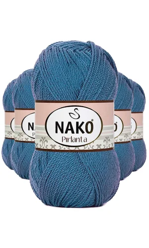 5 Adet Pırlanta Amigurumi El Örgü İpi Yünü Turkuaz 3409