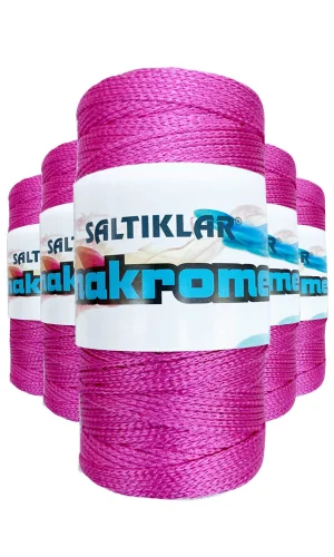 5 Adet Polyester Makrome İpi 1538 Fuşya 100 gr