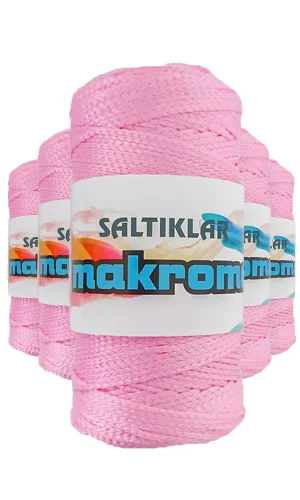 5 Adet Polyester Makrome İpi 1545 Pembe 100 gr