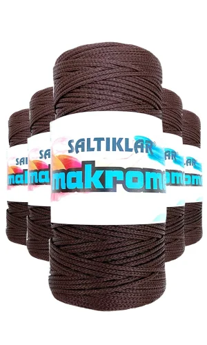 5 Adet Polyester Makrome İpi 2070 Kahve 100 gr