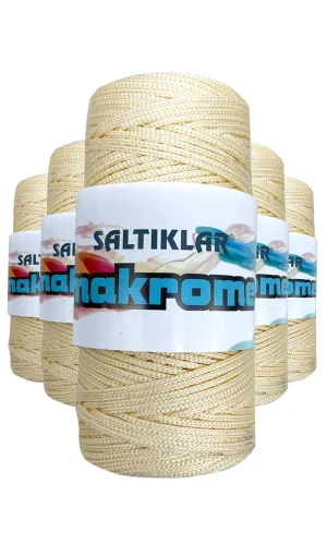 5 Adet Polyester Makrome İpi 270 Krem 100 gr