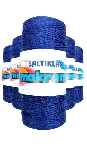 5 Adet Polyester Makrome İpi 370 Lacivert 100 gr