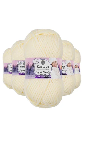 5 Adet Super Chunky Kalın Kışlık El Örgü Ipliği 100 Gr K034