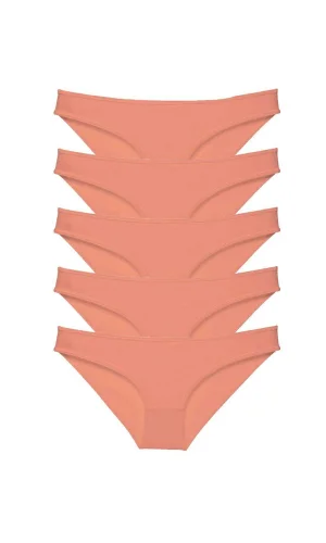 5 adet Süper Eko Set Likralı Kadın Slip Külot Pudra