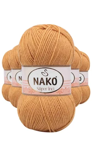 5 Adet Süper İnci El Örgü İpi 100 gr Altuni 294