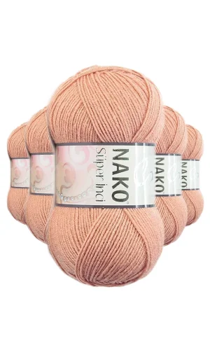 5 Adet Süper İnci El Örgü İpi 100 gr Badem İçi 11071