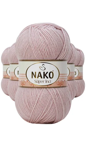 5 Adet Süper İnci El Örgü İpi 100 gr Gül Goncası 318