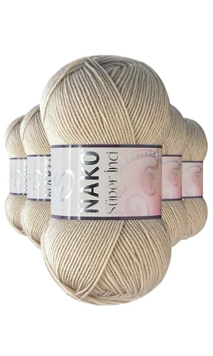 5 Adet Süper İnci El Örgü İpi 100 gr Kese Kağıdı 1199