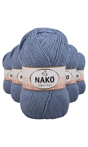 5 Adet Süper İnci El Örgü İpi 100 gr Kot Mavi 1986