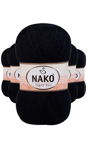 5 Adet Süper İnci El Örgü İpi 100 gr Lacivert 3088