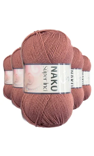 5 Adet Süper İnci El Örgü İpi 100 gr Marsala Kırmızı 2248