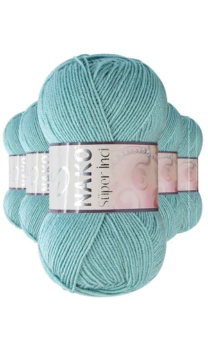 5 Adet Süper İnci El Örgü İpi 100 gr Mint Yeşili 2524