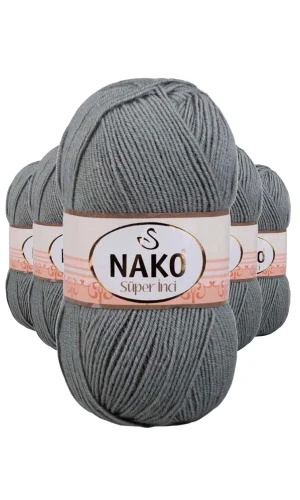 5 Adet Süper İnci El Örgü İpi 100 gr Pastel Yeşil 11537